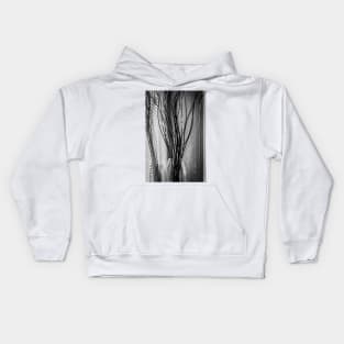 Black and White Bathroom Photography - Reeds in a Vase Kids Hoodie